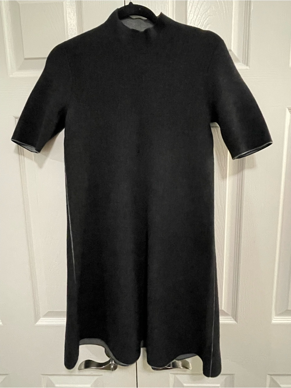 Theory Black Short-Sleeve Knit Dress